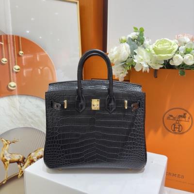 wholesale quality birkin 25 matte alligator noir ghw 